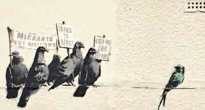 Banksy s migrants not welcome